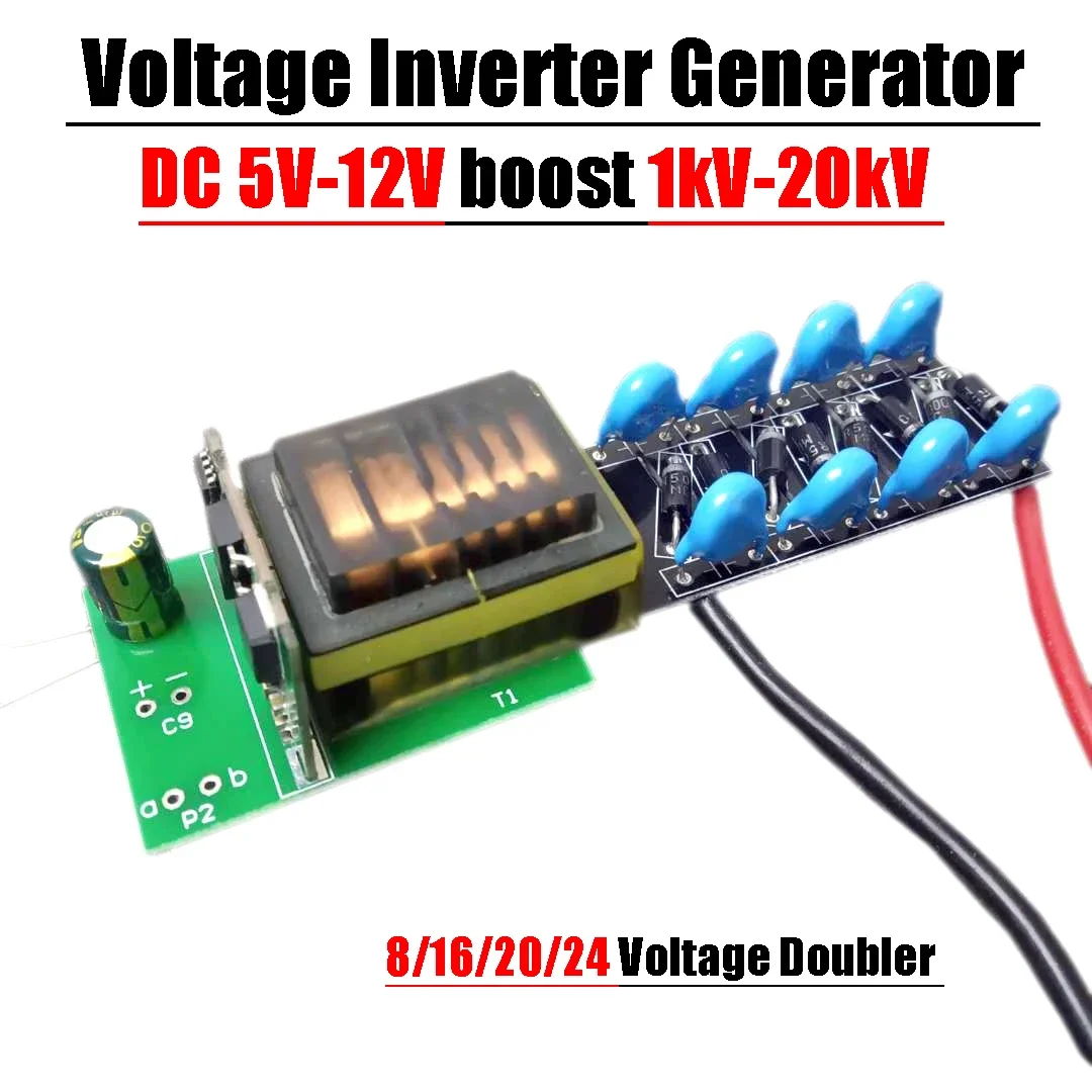 Adjustable High Voltage Electrostatic Generator – 1kV to 20kV Pulse Arc Inverter (5V-12V DC) - Image 2